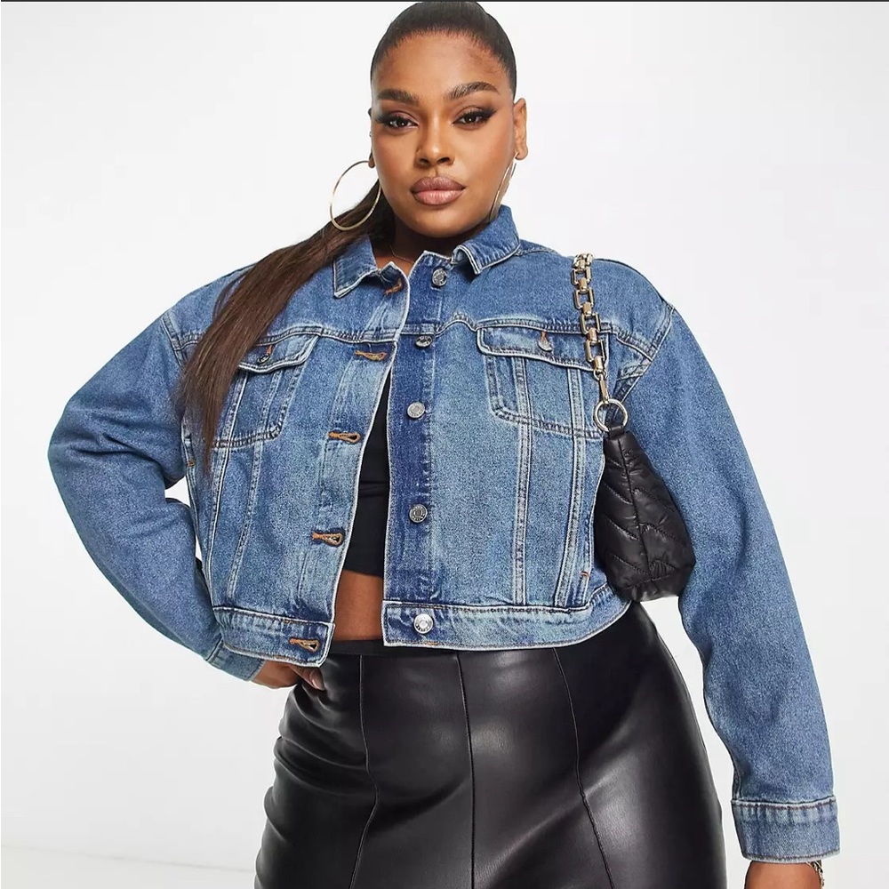 ASOS DESIGN Curve 'original' denim jacket in true size 22 Excellent Pre-Owned